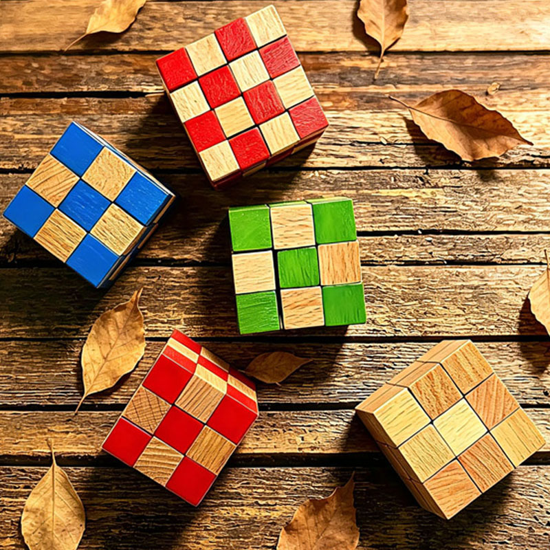 Brain Teaser Cube - Square Snake Cube Wooden Brain Teaser