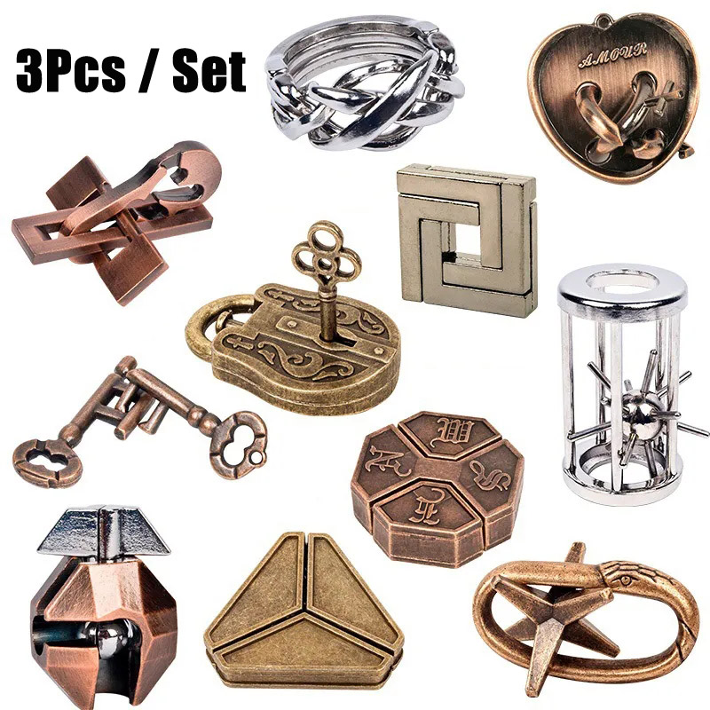 Metal Puzzle Brain Teaser 3PCS - Brain Teaser Cube review and price