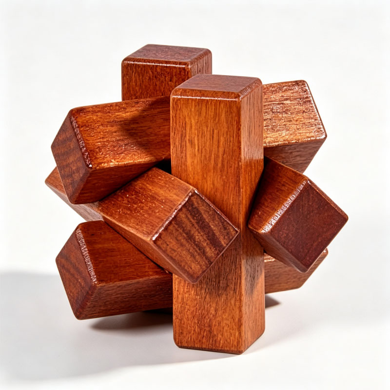 Wooden Knot Puzzle IQ Logic Tr - Brain Teaser Cube review and price