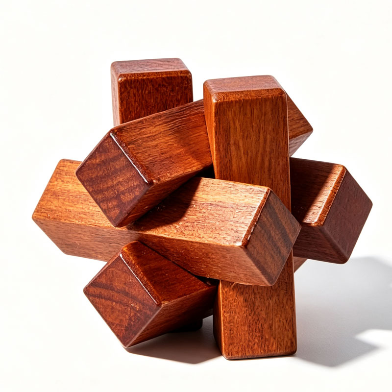 Wooden Knot Puzzle IQ Logic Tr - Brain Teaser Cube review and price