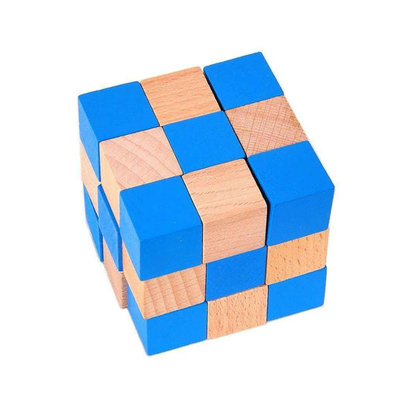 Square Snake Cube Wooden Brain - Brain Teaser Cube review and price