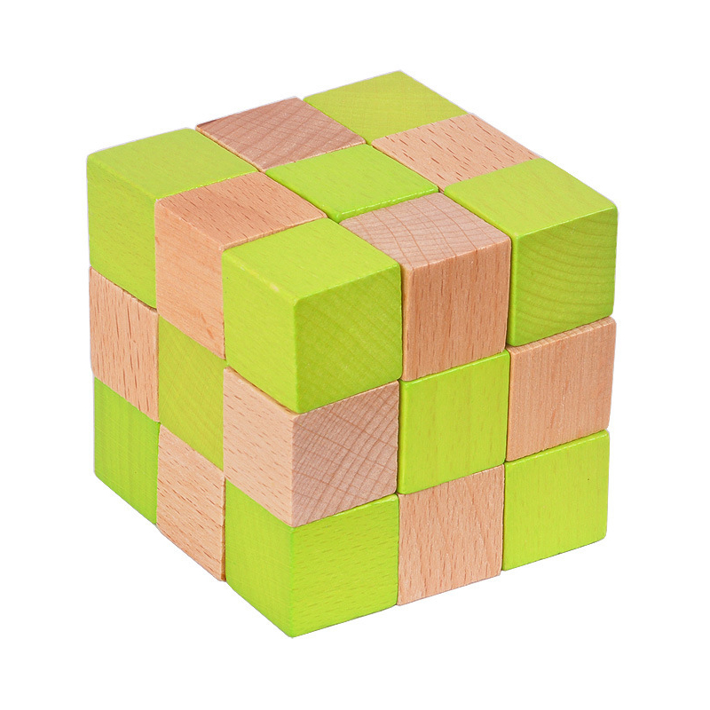 Wooden Snake Cube Puzzle IQ Lo - Brain Teaser Cube review and price