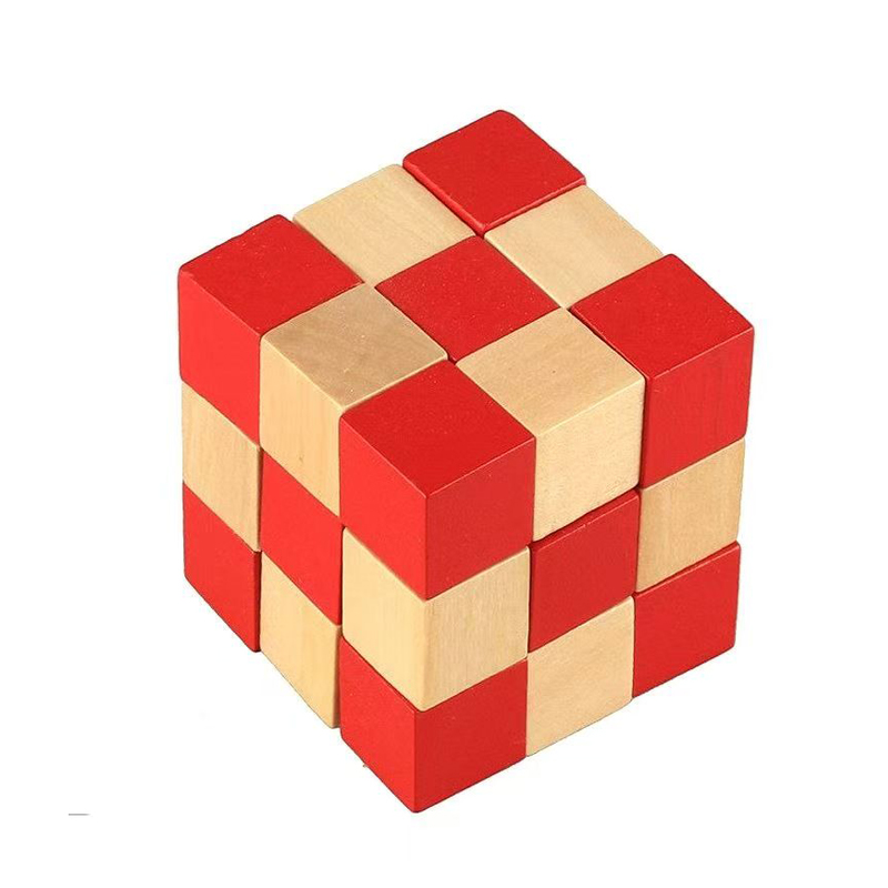 Wooden Snake Cube Puzzle IQ Lo - Brain Teaser Cube review and price