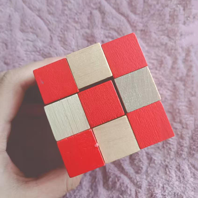 Wooden Snake Cube Puzzle IQ Lo - Brain Teaser Cube review and price