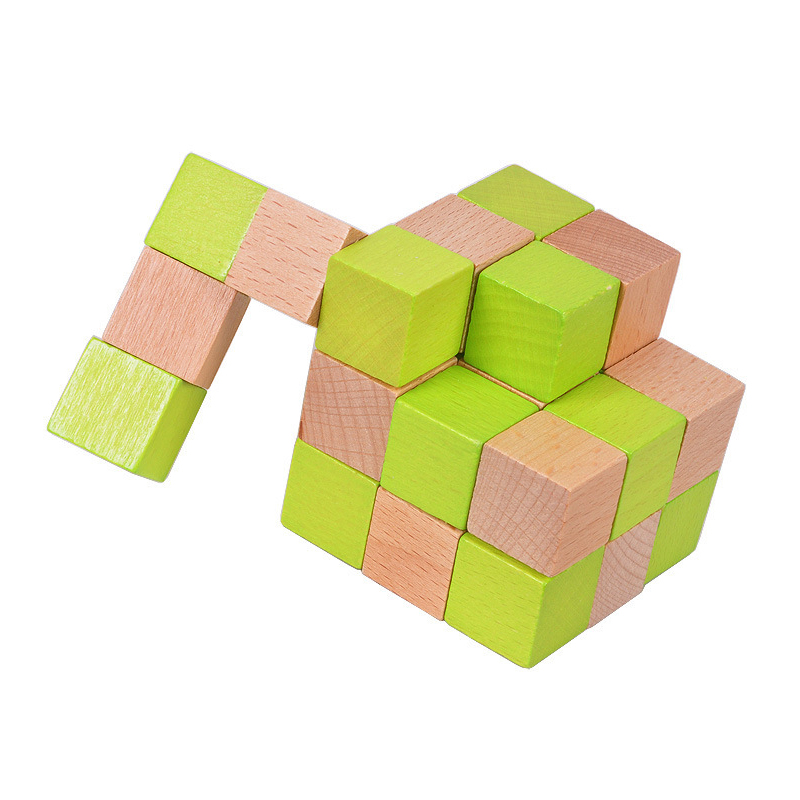 Wooden Snake Cube Puzzle IQ Lo - Brain Teaser Cube review and price