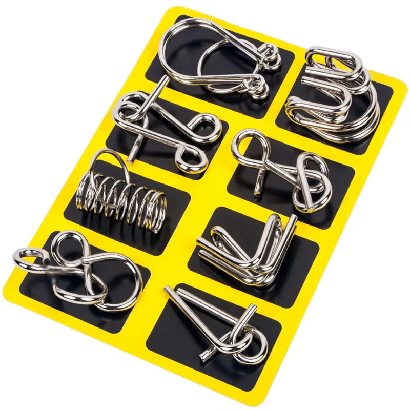8PCS/Set Metal Montessori Wire - Brain Teaser Cube review and price
