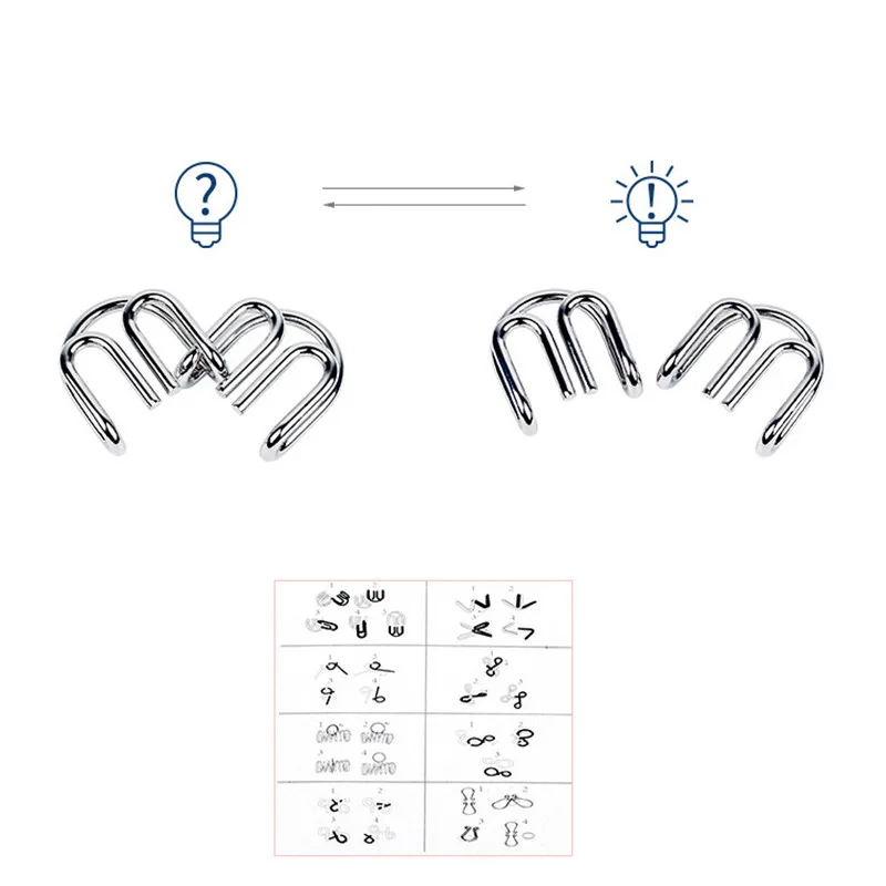 8PCS/Set Metal Montessori Wire - Brain Teaser Cube review and price