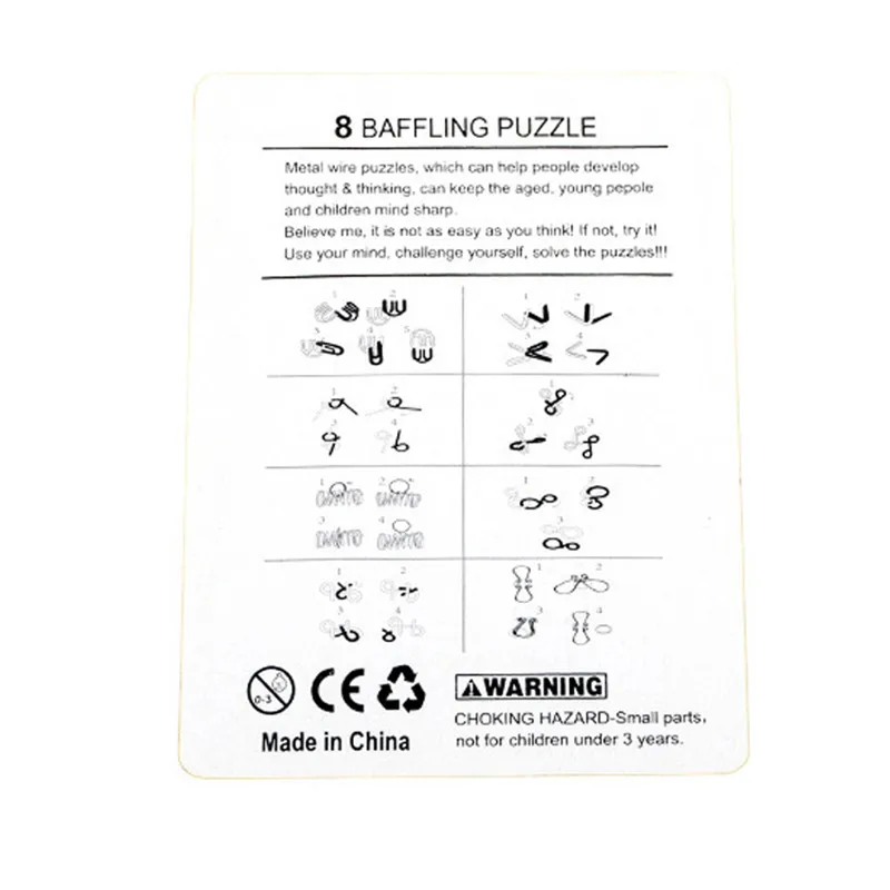 8PCS/Set Metal Montessori Wire - Brain Teaser Cube review and price