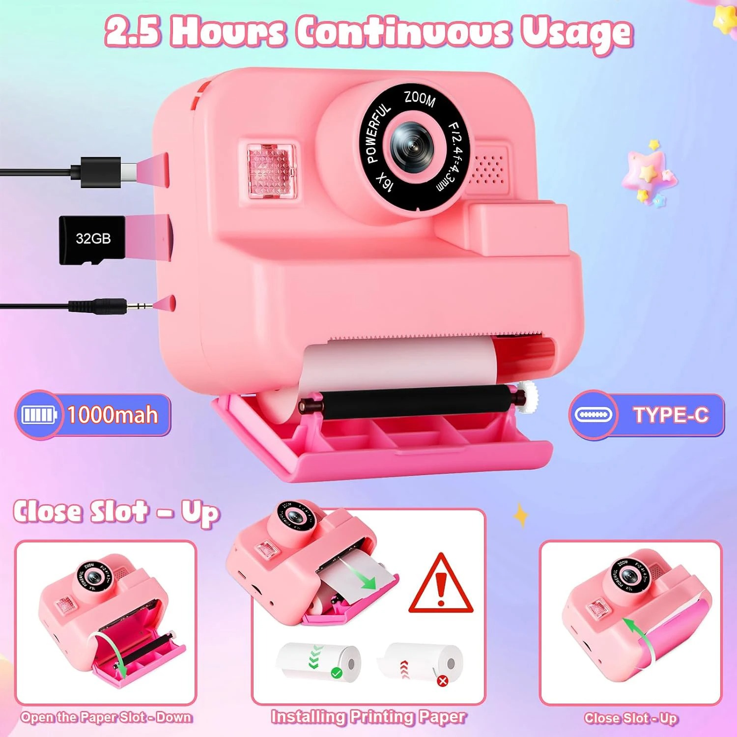 newInstant Print Camera With 3 - Kids Education News review and price