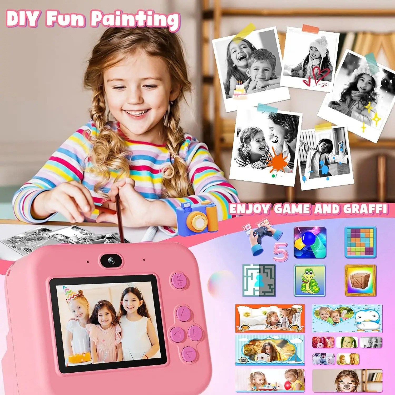 newInstant Print Camera With 3 - Kids Education News review and price